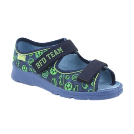 Befado Kinderschuhe Sandalen Hausschuhe 969y124 grün navy blau 1