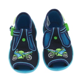 Befado Kinderschuhe Hausschuhe 217p095 blau grün marineblau 3