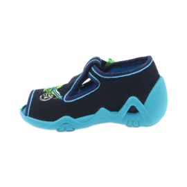 Befado Kinderschuhe Hausschuhe 217p095 blau grün navy blau 2