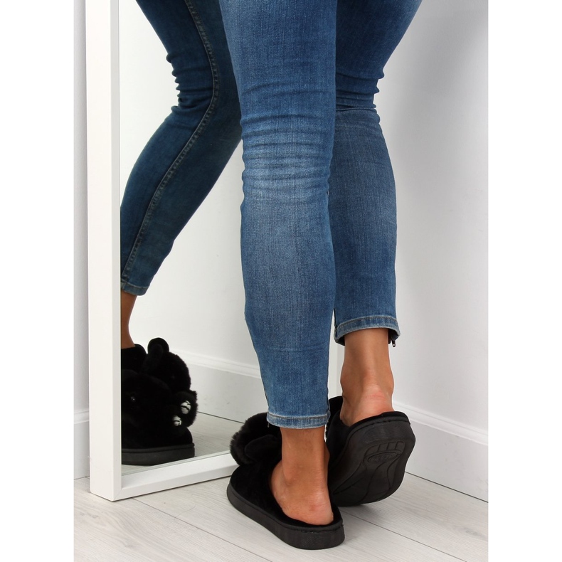 Schwarze Damen Hausschuhe DD91 Schwarz 1