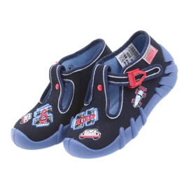Befado Kinderschuhe 110P305 Hausschuhe blau rot marineblau 3