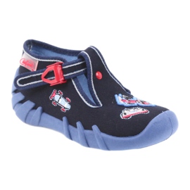 Befado Kinderschuhe 110P305 Hausschuhe blau rot marineblau 1