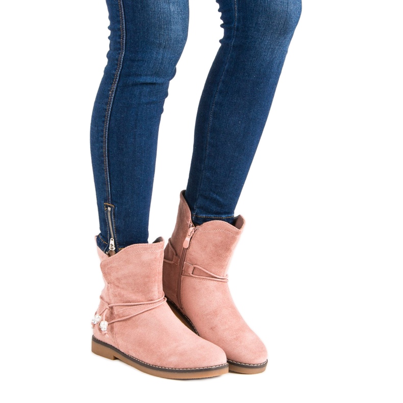 Bequeme Herbststiefel rosa 1