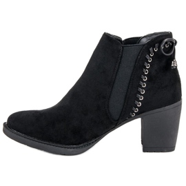 Lässige Stiefel mit hohen Absätzen schwarz 1