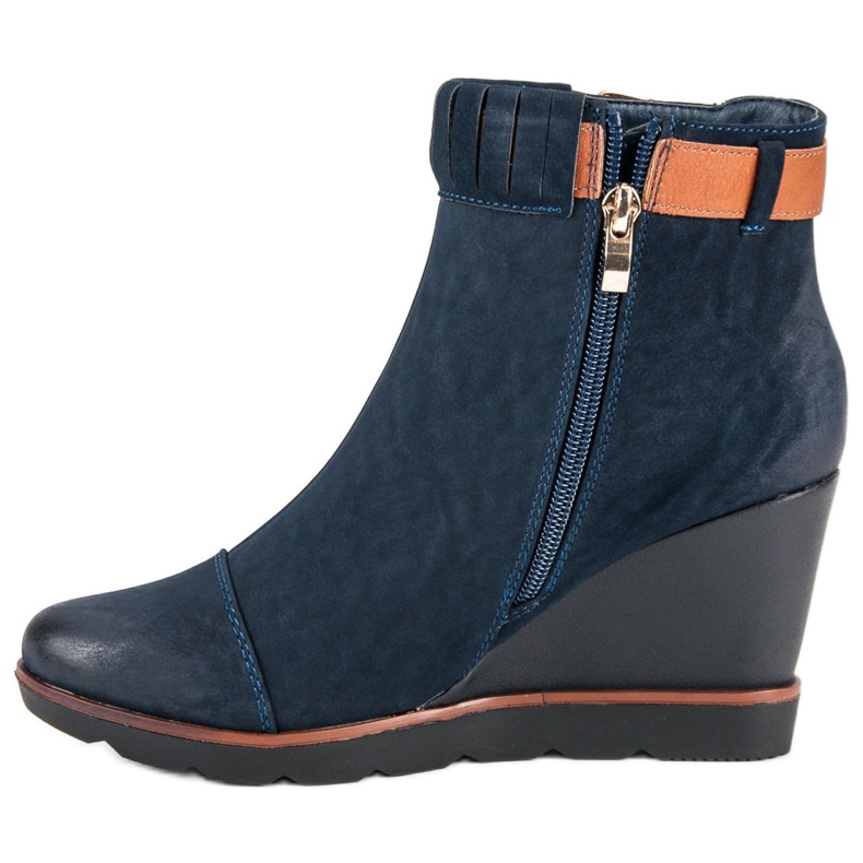 Filippo Marineblaue Keilstiefel 1