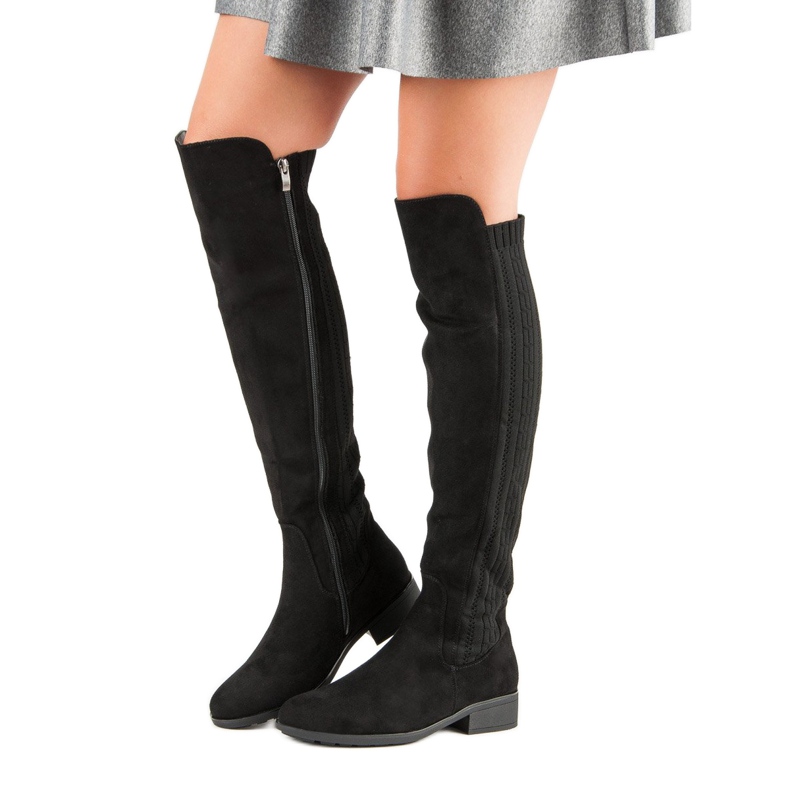 Filippo Stiefel mit flachem Absatz schwarz 1