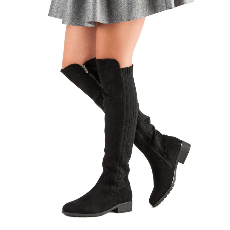 Filippo Stiefel mit flachem Absatz schwarz 2