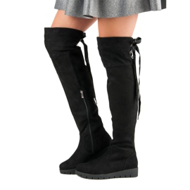 Filippo Plateaustiefel aus Wildleder schwarz 1