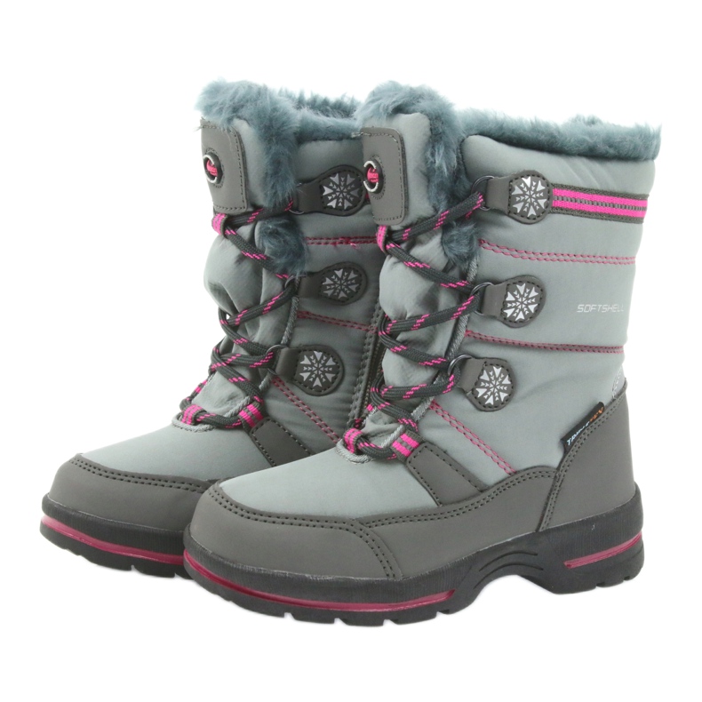 American Club Amerikanische Winterstiefel mit 702SB Membran grau rosa 3