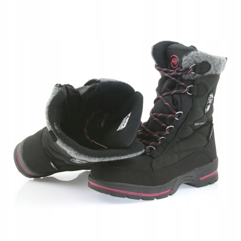 American Club Schwarze Softshell-Schneestiefel mit amerikanischer SN19/20-Membran rosa grau 4