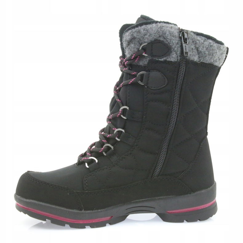American Club Schwarze Softshell-Schneestiefel mit amerikanischer SN19/20-Membran rosa grau 2