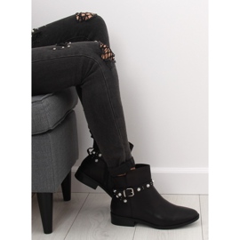 Schwarze Chelsea-Boots mit Perlen 8996 Schwarz 1