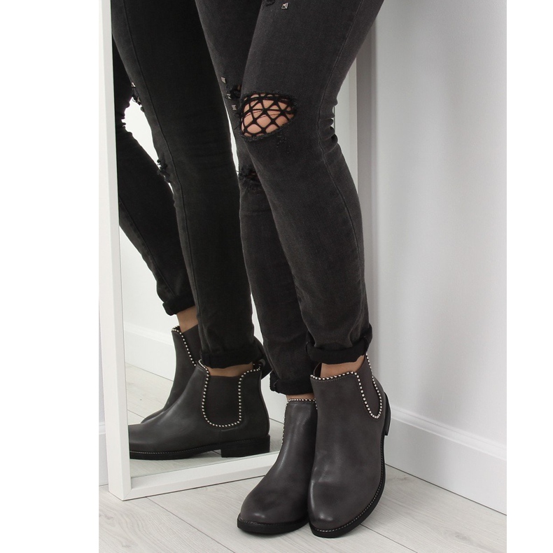 Graue Chelsea Boots für Damen 1003-PA Grau 1