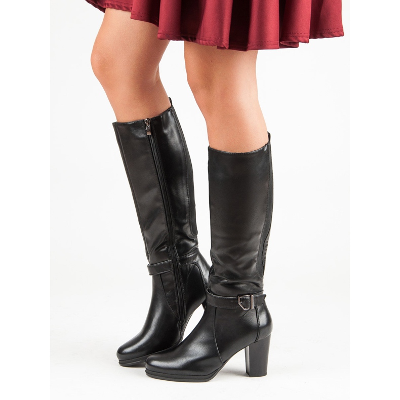 Filippo Warme Stiefel auf einem Pfosten schwarz 2