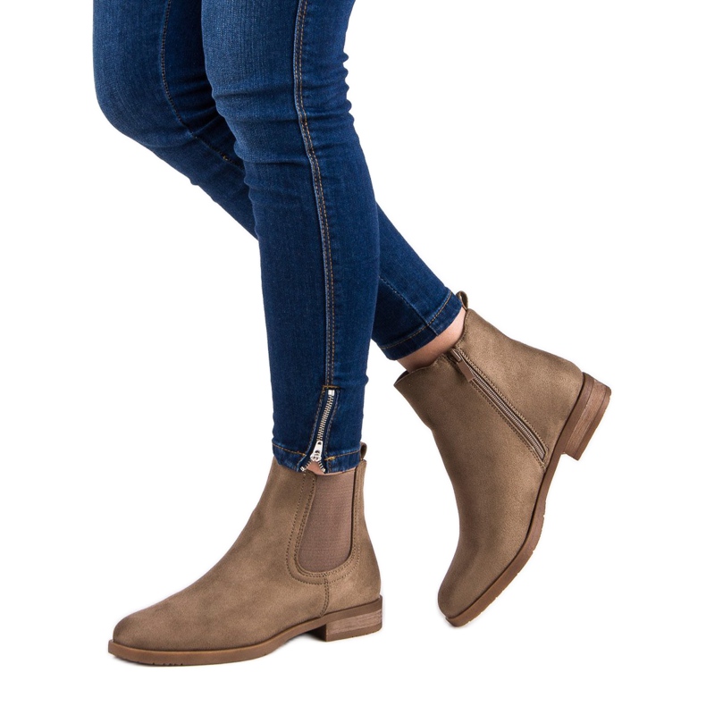 Chelsea-Stiefel aus Wildleder braun 2