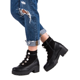 Queen Vivi Geschnürte Arbeiter schwarz 2