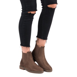 Super Mode Khakifarbene Chelsea-Stiefel aus Wildleder 1