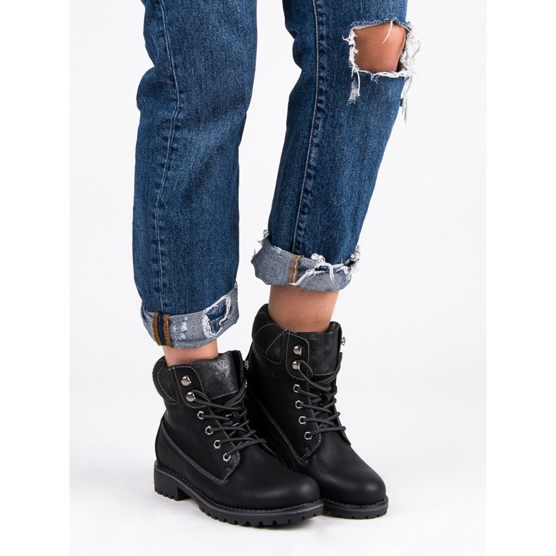 Super Me Geknotete Trapper schwarz 1