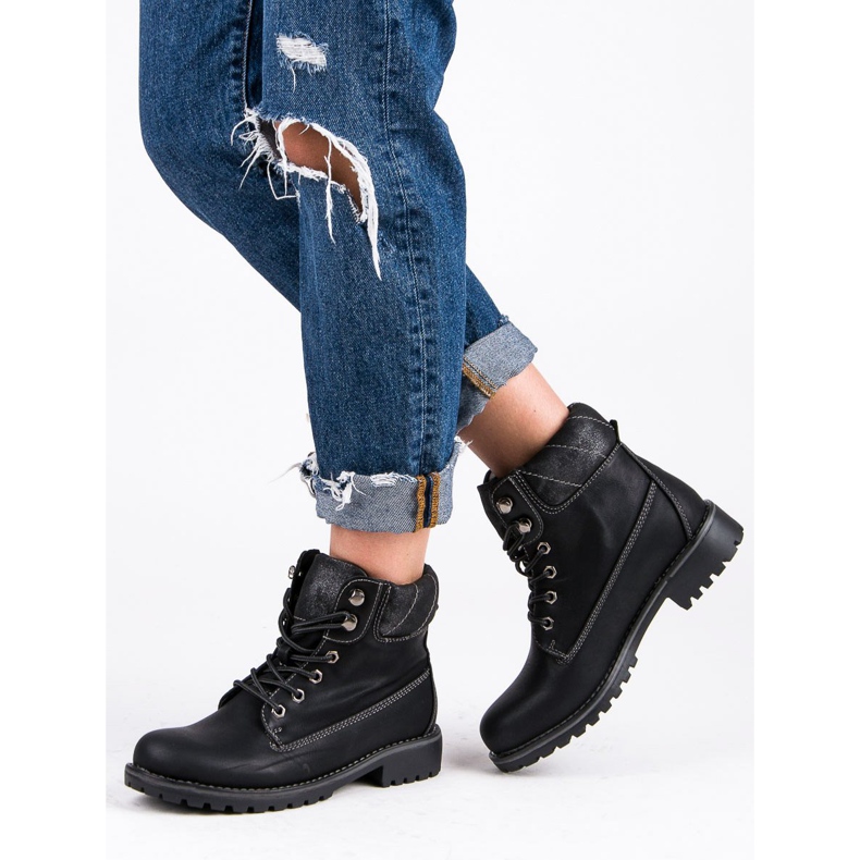 Super Me Geknotete Trapper schwarz 2