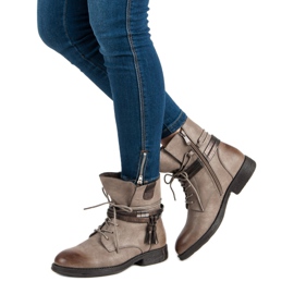 Queentina Braune Stiefel mit Reißverschluss 1