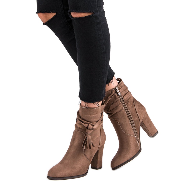 Super Mode Elegante Stiefel auf der Post braun 2