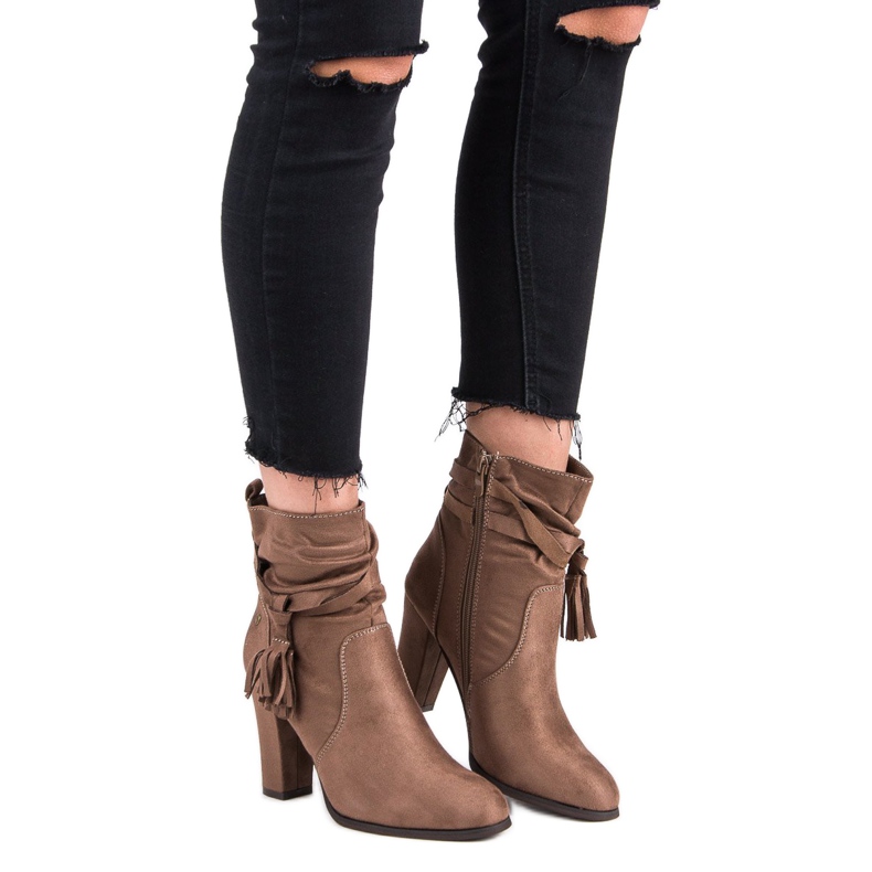 Super Mode Elegante Stiefel auf der Post braun 1