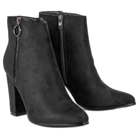 Super Mode Stiefeletten aus Wildleder mit hohem Absatz schwarz 1