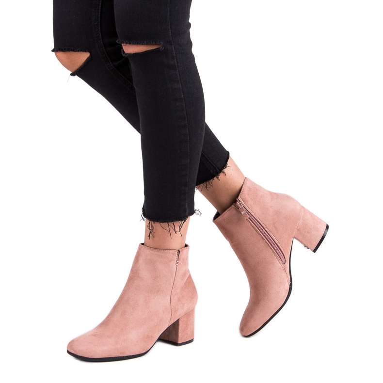 Nio Nio Klassische Wildlederstiefel rosa 2