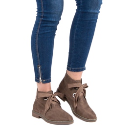 Super Mode Wildleder geknotete Stiefel braun 1