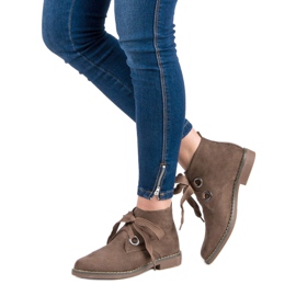 Super Mode Wildleder geknotete Stiefel braun 2