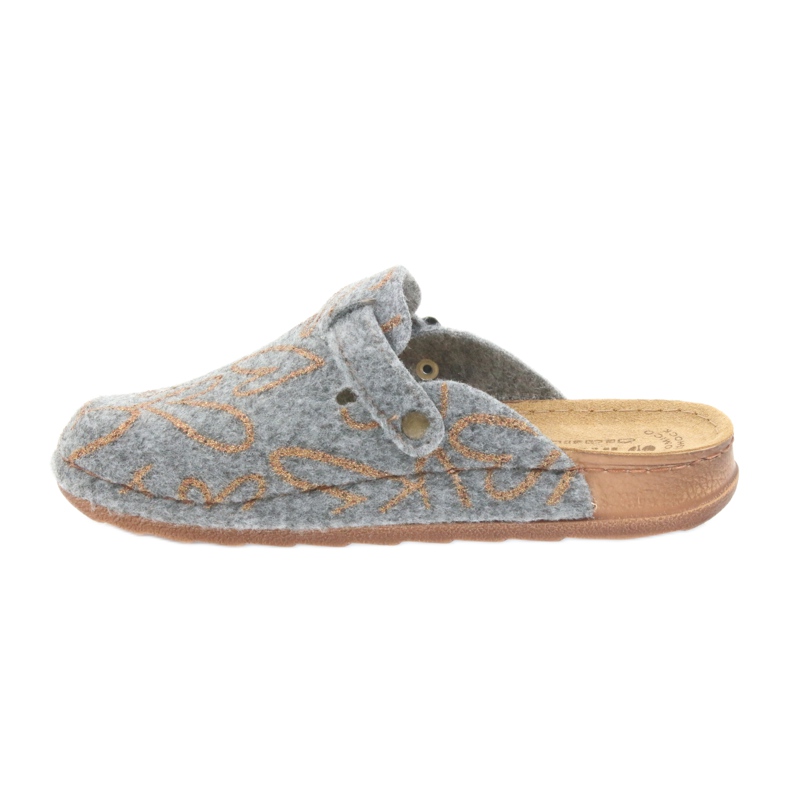 Filzpantoffeln Inblu UA033 goldene Herzen grau gelb 2