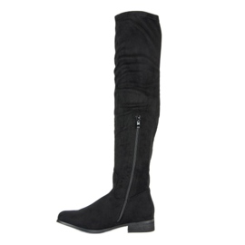 Cm Paris Klassische Overknee-Stiefel aus Wildleder schwarz 2