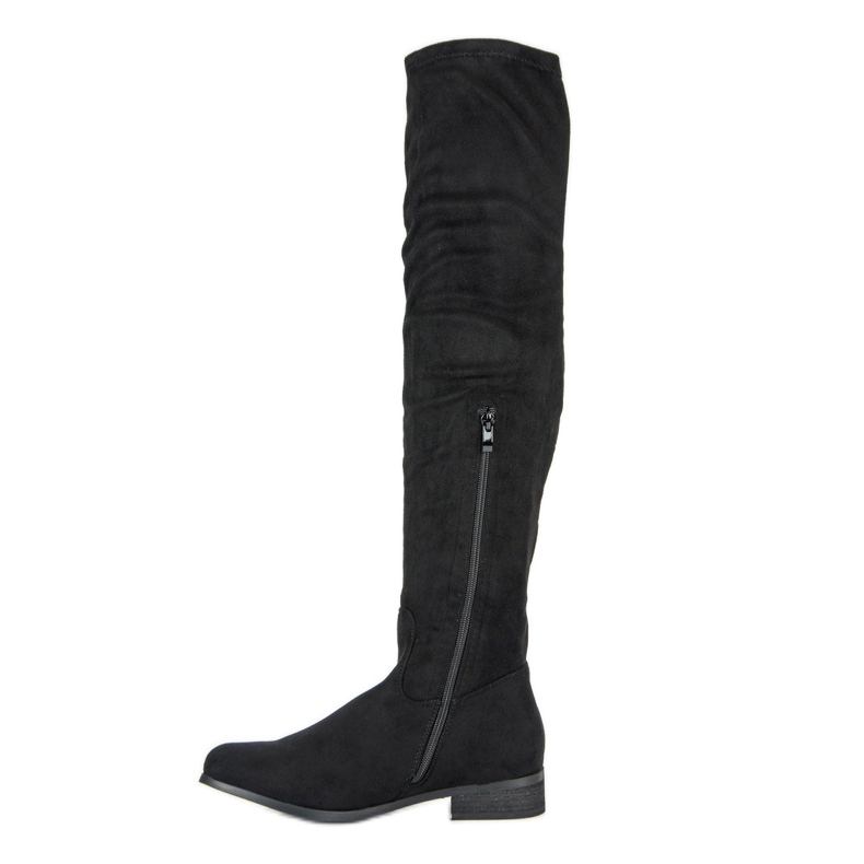 Cm Paris Klassische Overknee-Stiefel aus Wildleder schwarz 2