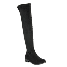 Cm Paris Klassische Overknee-Stiefel aus Wildleder schwarz 1