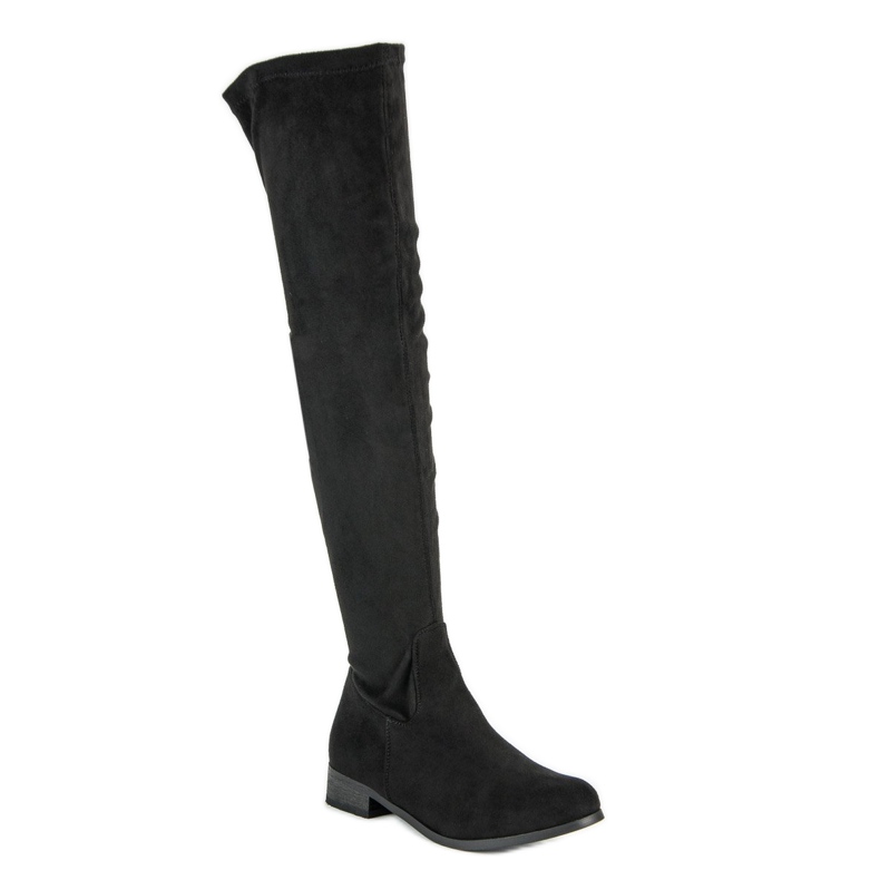 Cm Paris Klassische Overknee-Stiefel aus Wildleder schwarz 1