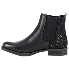 Super Me Chelsea-Boots mit Kristallen schwarz 1