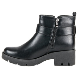 Schwarze Plateau-Stiefeletten 1