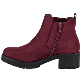 Ideal Shoes Kastanienbraune Chelsea-Boots mit hohen Absätzen rot 1