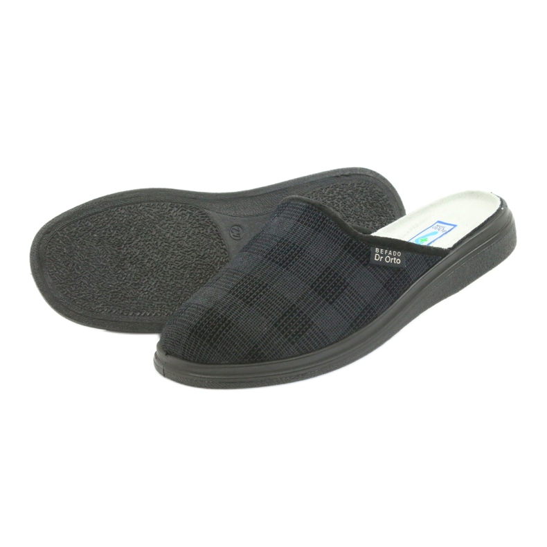 Befado Herrenschuhe125m Hausschuhe, Gesundheitshausschuhe schwarz grau 4