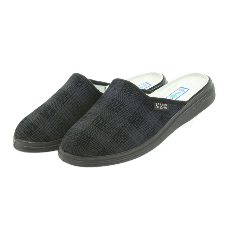 Befado Herrenschuhe125m Hausschuhe, Gesundheitshausschuhe schwarz grau 3