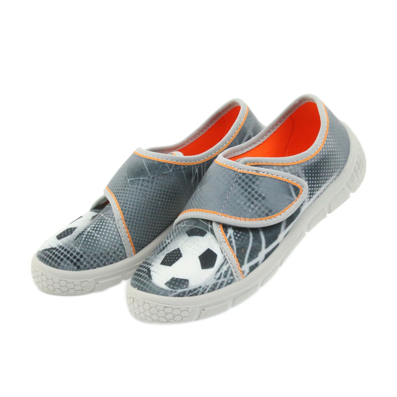 Befado Kinderschuhe Hausschuhe Turnschuhe 557X038 schwarz orange grau 4