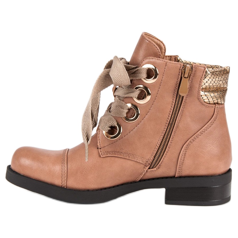 Bestelle Powder Boots auf flachem Absatz rosa 1