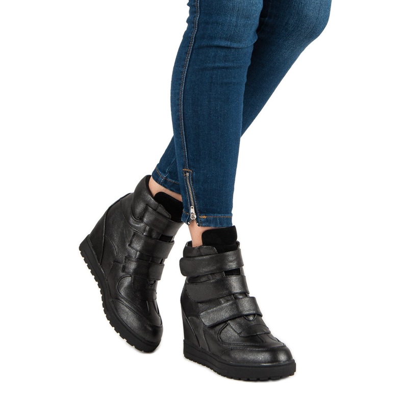 J. Star Sneakers mit Brocart schwarz 1