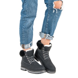 Fgm Paris Schwarze Trapper mit Fell 1