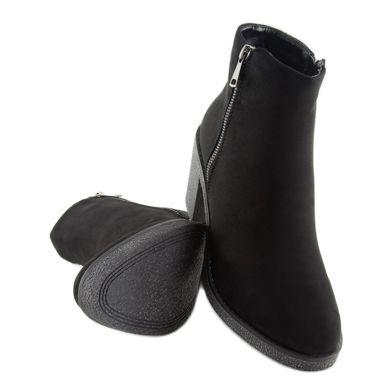 Schwarze Stiefel mit weitem Absatz 2013 Schwarz 1