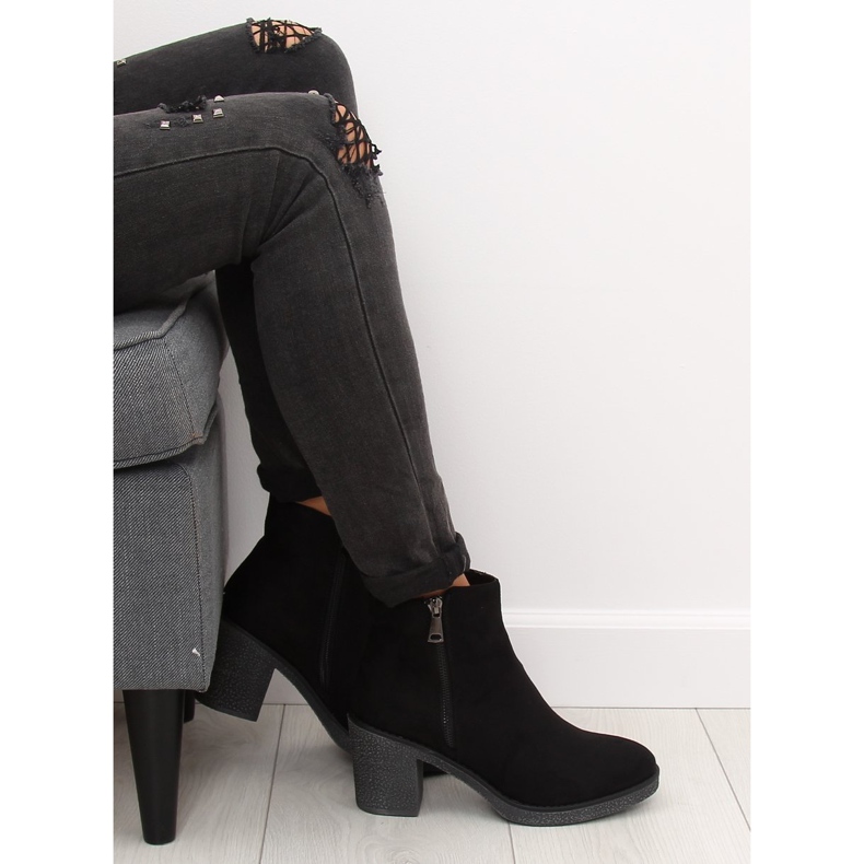 Schwarze Stiefel mit weitem Absatz 2013 Schwarz 2