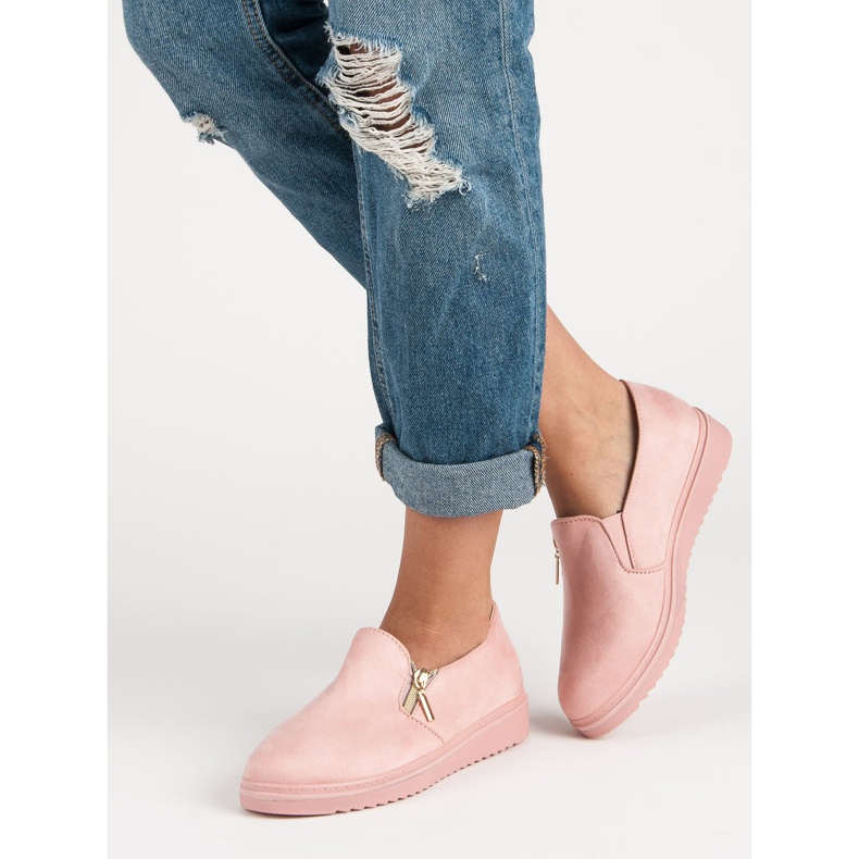 Rosa Wildleder Slipper 2