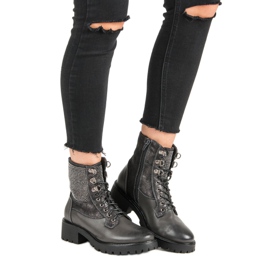 Ideal Shoes Geschnürte Arbeiter auf der Plattform grün 2