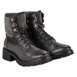 Ideal Shoes Geschnürte Arbeiter auf der Plattform grün 1