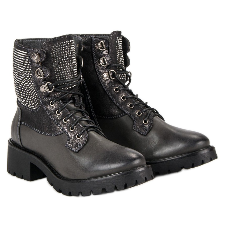 Ideal Shoes Geschnürte Arbeiter auf der Plattform grün 1